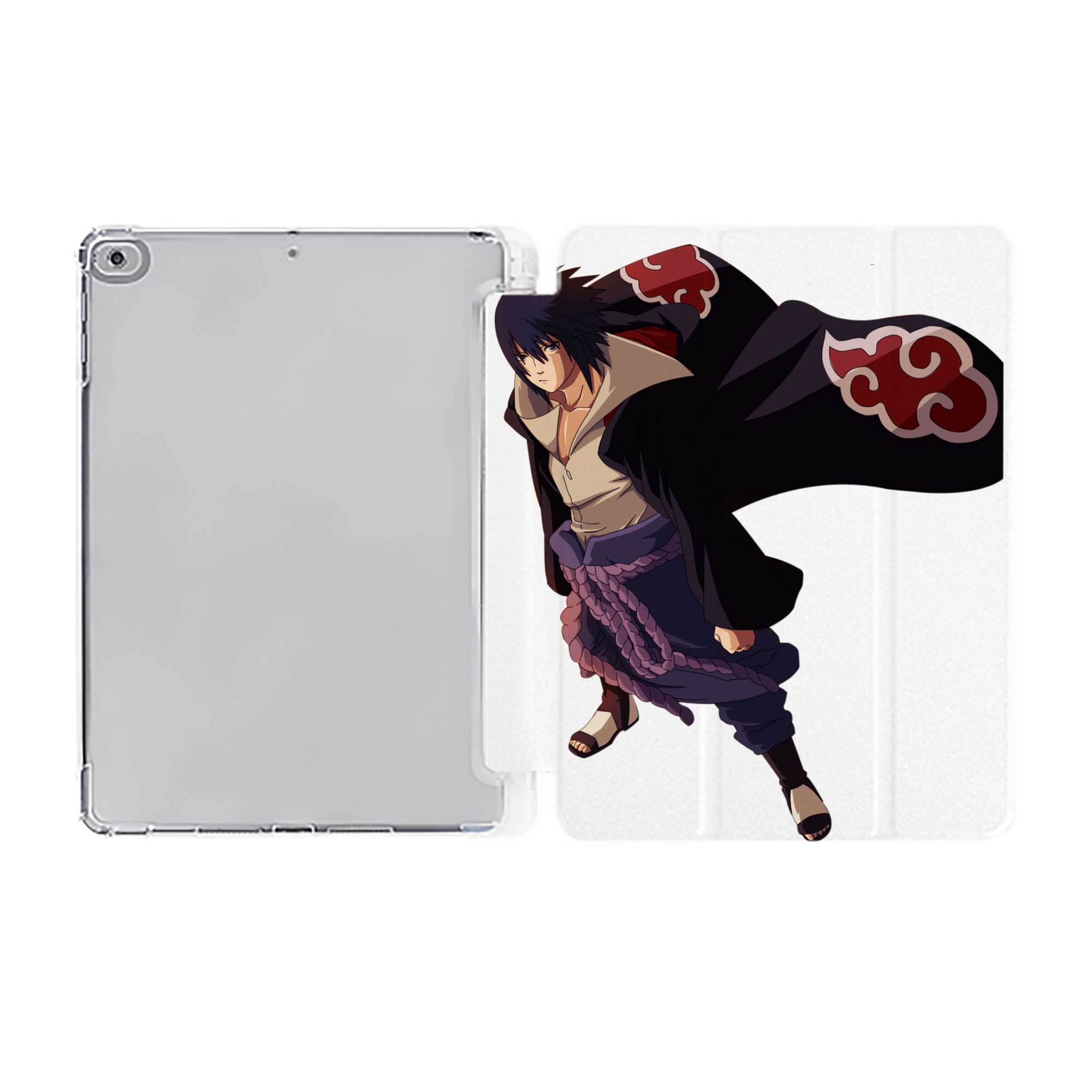 （画像用） NARUTO -ナルト- うちは サスケ Uchiha Sasuke IPad ケース ペン収納付き 三つ折りスタンド PUレザー×シリコン 対応機種9.5/10.5/10.9インチ
